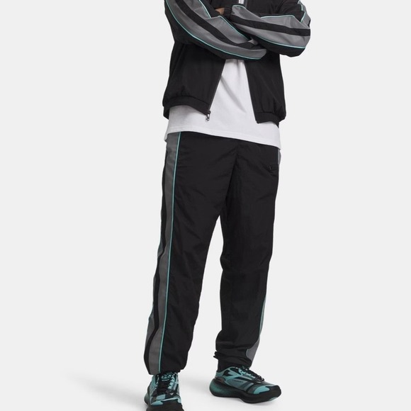 Under Armour x Mansory Icon Track Pants Men's Large Black Grey Teal 6009099 NEW
